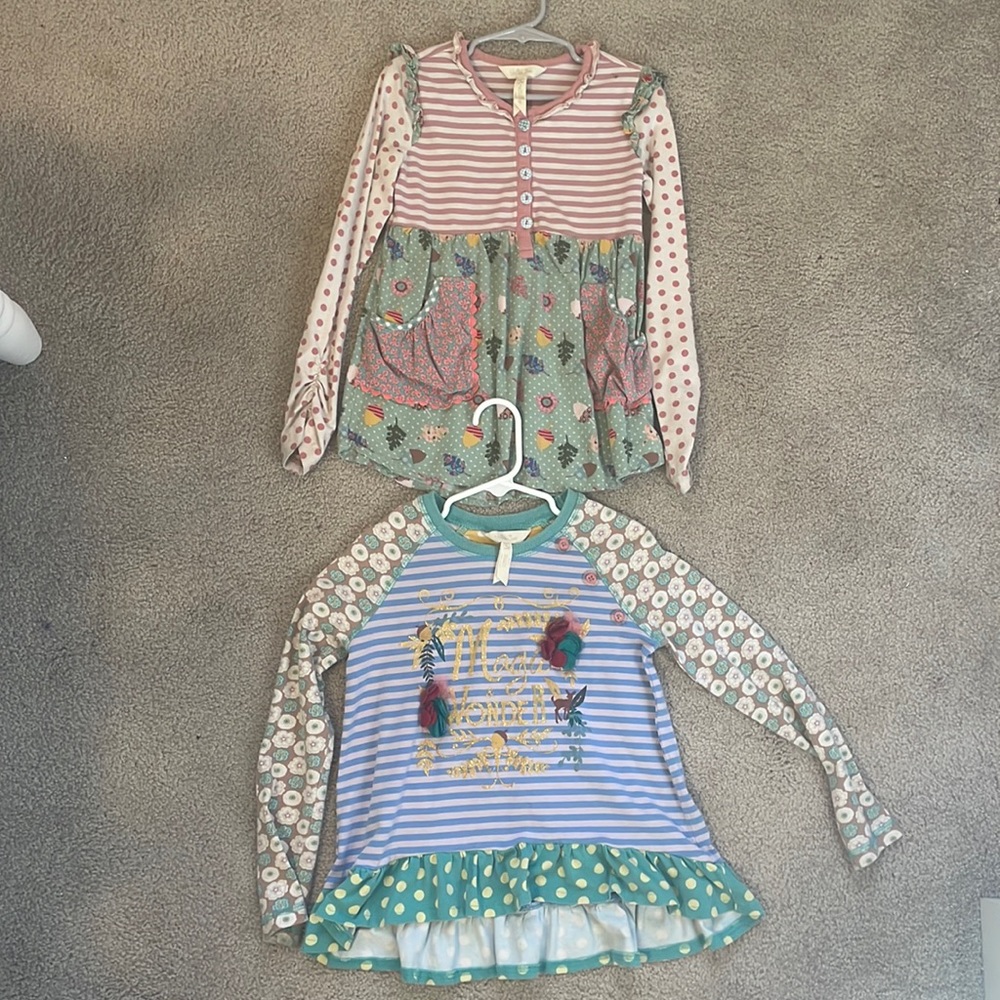 Two Matilda Jane long-Sleeved Tops Size 6